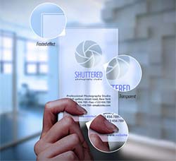 2套透明的名片展示模型：Transparent Business Card Mockup
